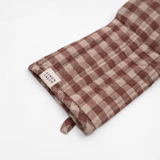 Ofenhandschuh aus Leinen, Chocolate Gingham 3