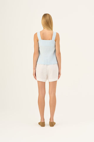 Leinen-Top Polka, Baby Blue 4