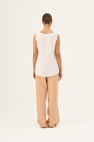 Leinen-Top Audrey, Optical White 4
