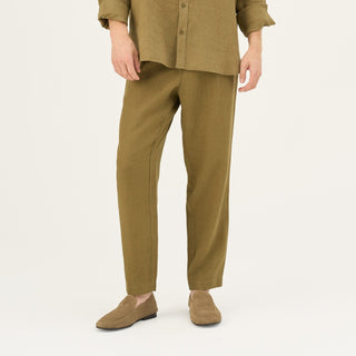 Leinenhose Magnus, Olive Khaki 1