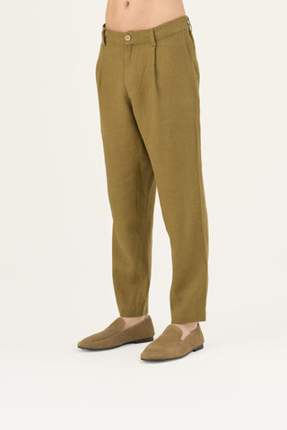 Leinenhose Magnus, Olive Khaki 4