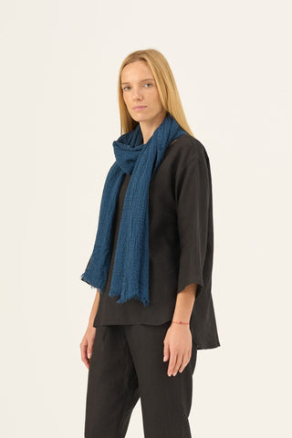 Leinenschal Dandelion, Navy – Linen Tales