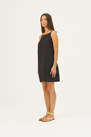 Leinenkleid Stella, Black 3
