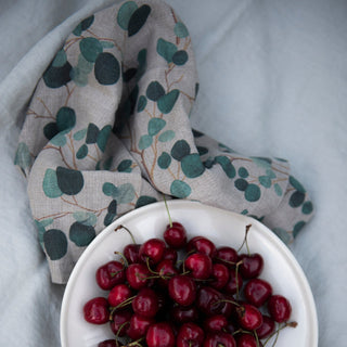 Leinen - Servietten im 2er - Set, Eucalyptus on Natural - Linen Tales 4