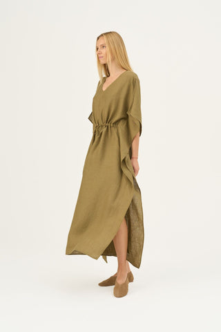 Leinenkleid Sol, Olive Khaki 5