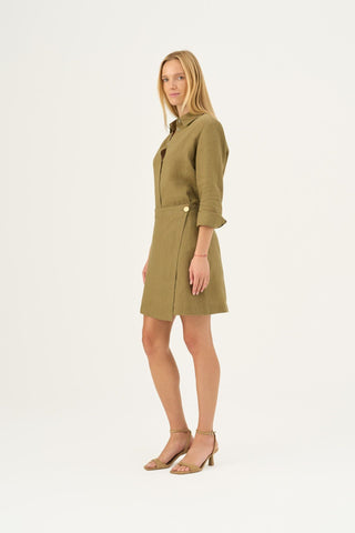 Leinen-Rock Lumen, Olive Khaki 2