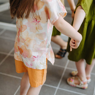 Leinen-T-Shirt Wood Grouse für Kinder, Floral 5