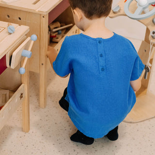 Leinen-T-Shirt Wood Grouse für Kinder, French Blue 5