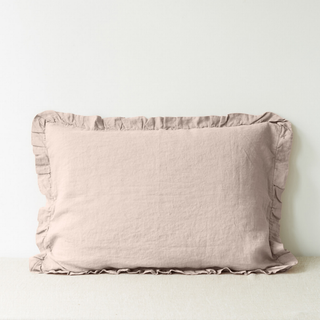 Leinen-Kopfkissenbezug mit Rüschen, Portobello 