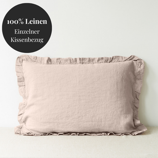 Leinen-Kopfkissenbezug mit Rüschen, Portobello 