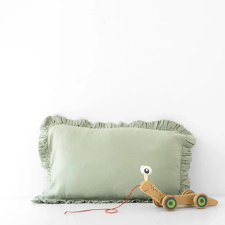 Leinen-Kopfkissenbezug mit Rüschen für Kinder, Sage 