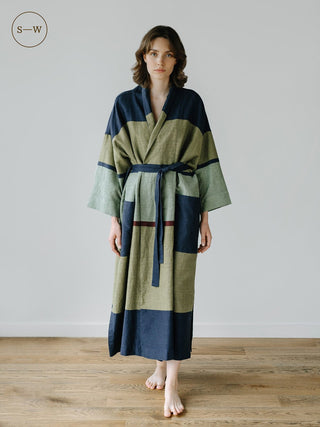 Stripe Linen Blend Gown - Linen Tales 