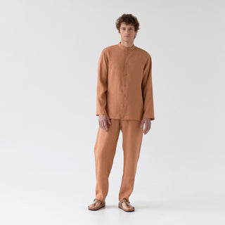 Butterum Farbe Leinen Currant-Loungewear-Set für Männer 1
