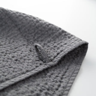 Waffelpiqué-Handtuch aus Leinen Dark Grey 7 8