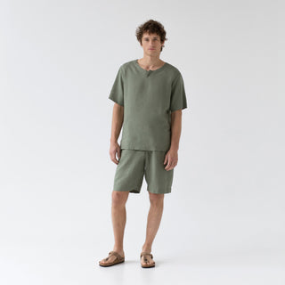 Four Leaf Clover Farbe Leinen Fern-Pyjama-Set für Männer 