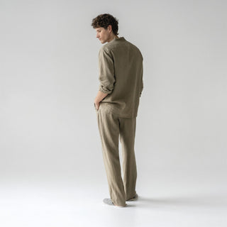 Leinen-Loungewear-Set Currant, Khaki 2