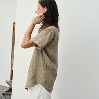 Leinen-hemd Yew, Khaki 2