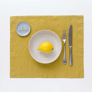 Lemon Curry Leinen Tischset 