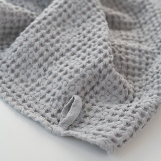 Waffelpiqué-Handtuch aus Leinen Light Grey 7 7