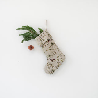 Leinen-Weihnachtsstrumpf, Mistletoe on Natural 1