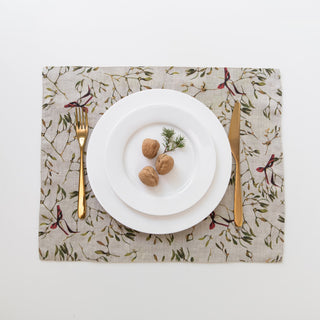 Leinen-Tischset, Mistletoe on Natural 1