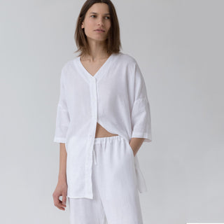 Optical White Farbe Leinen Primrose-Loungewear-Set Top 4