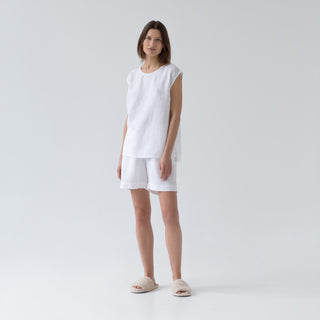 Optical White Farbe Leinen Verbena-Pyjama-Set für Damen 
