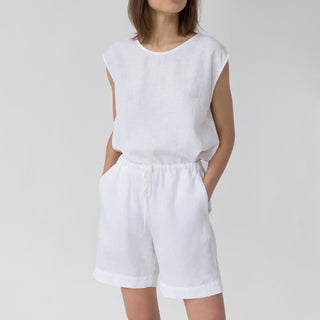 Optical White Farbe Leinen Verbena-Pyjama-Set 3