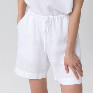 Optical White Farbe Leinen Verbena-Pyjama-Set Kurze Hose 4
