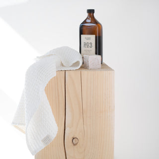 Waffelpiqué-Handtuch aus Leinen White 5 5