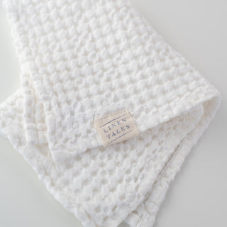 Waffelpiqué-Handtuch aus Leinen White 6 8