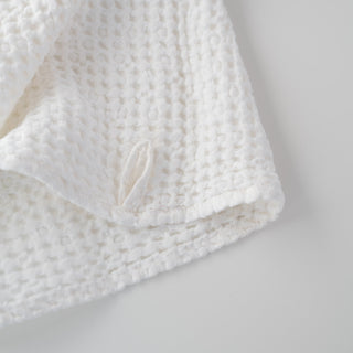Waffelpiqué-Handtuch aus Leinen White 7 9