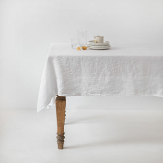 Leichte Leinen-Tischdecke, White 1
